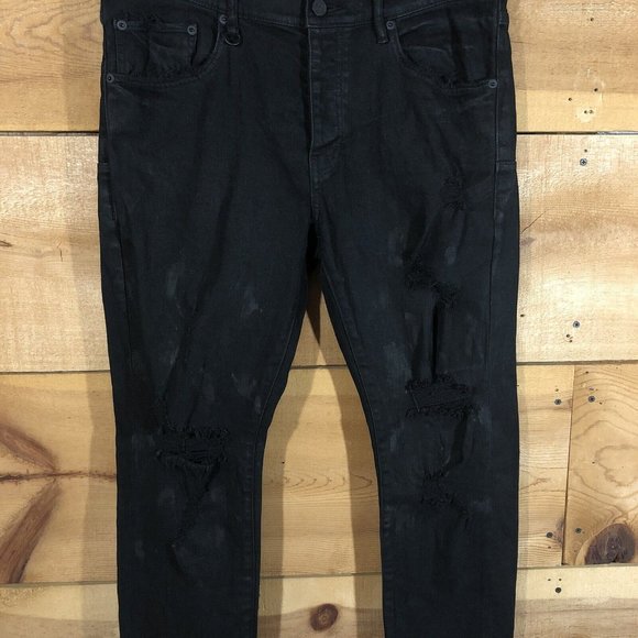 NEW Purple Brand Jeans P001 Jeans Mens Size 36x34 Slim Skinny Button Fly Black - Picture 3 of 14